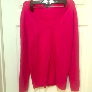 Ladies Tommy Hilfiger Pink V Neck Sweater size SP